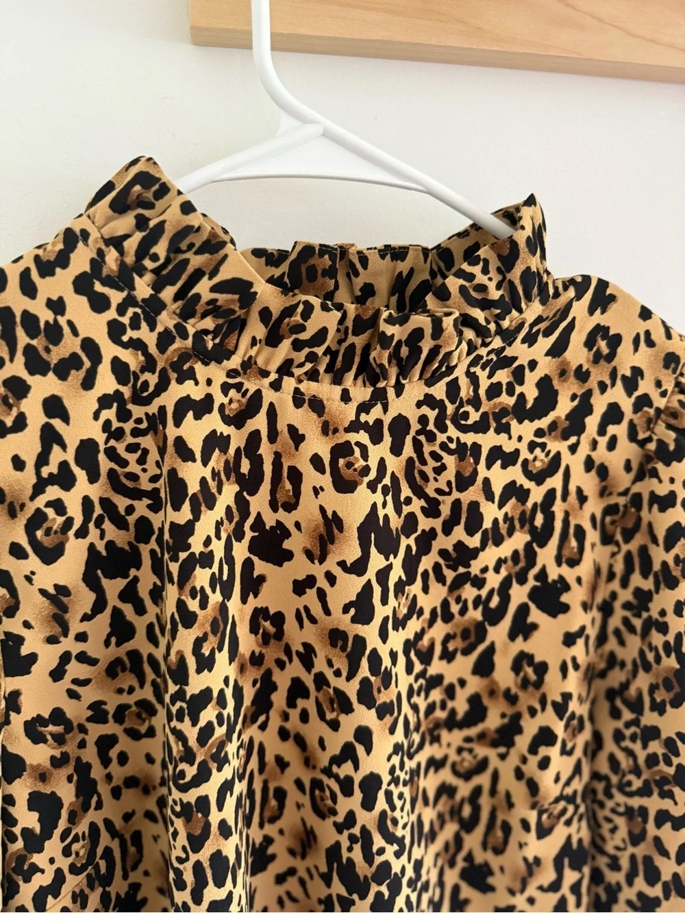J.Crew Leopard Print Turtleneck Smocked Size Small